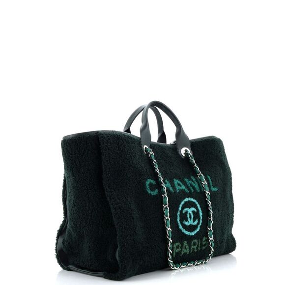 Chanel Deauville Tote Shearling Large Green - Picture 3 of 7